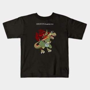 Clanosaurus Rex ARIZONAsaurus rex Plaid Arizona USA American Family Tartan Clan Kids T-Shirt